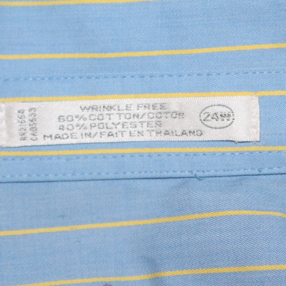 Foxcroft, wrinkle free blue and yellow pinstriped shirt - Picture 5 of 6